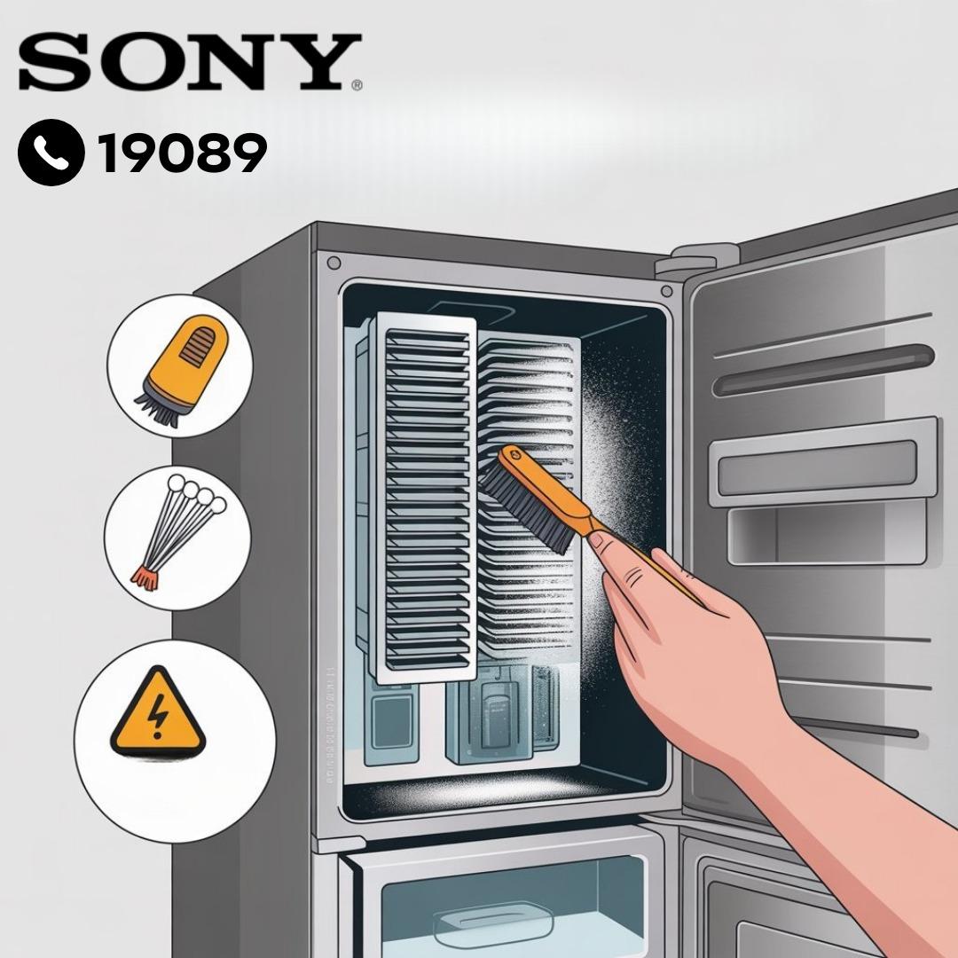 تنظيف فتحات التهوية والمكثف والضاغط بثلاجة سوني تنظيف فتحات التهوية والمكثف والضاغط بثلاجة سوني